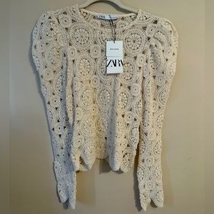 ZARA BOHEMIAN CREAM CROCHET TOP